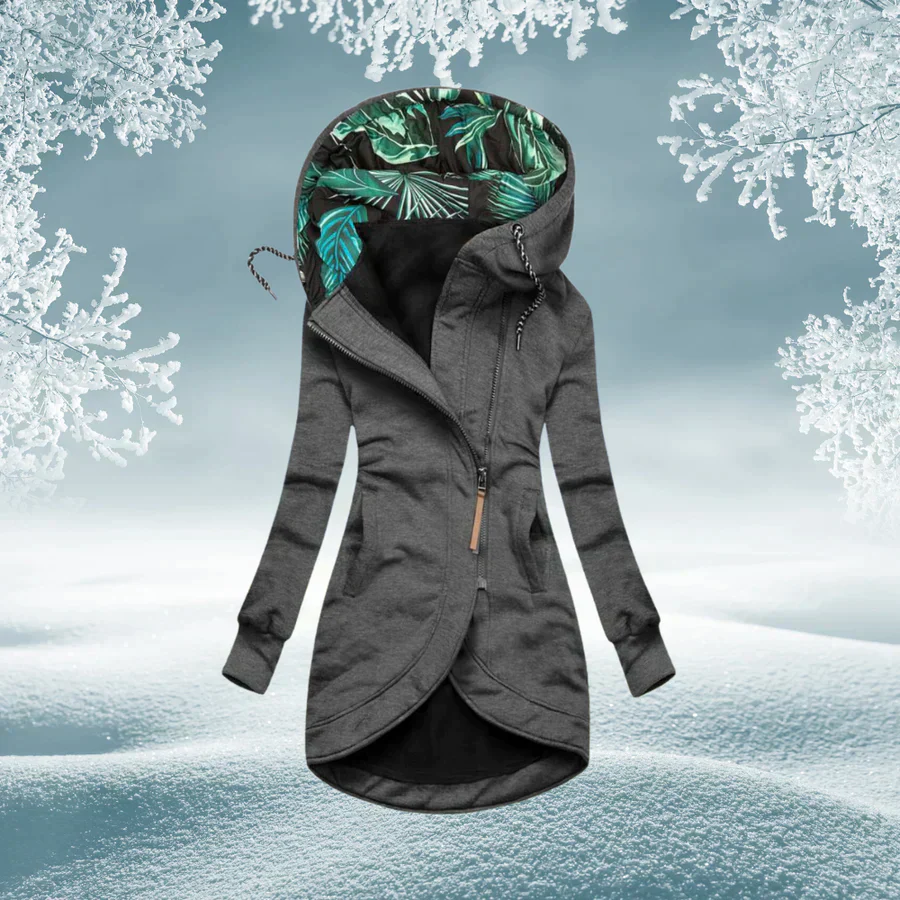 Natalie | Women Hooded Full Zip Longline Parka Jacket