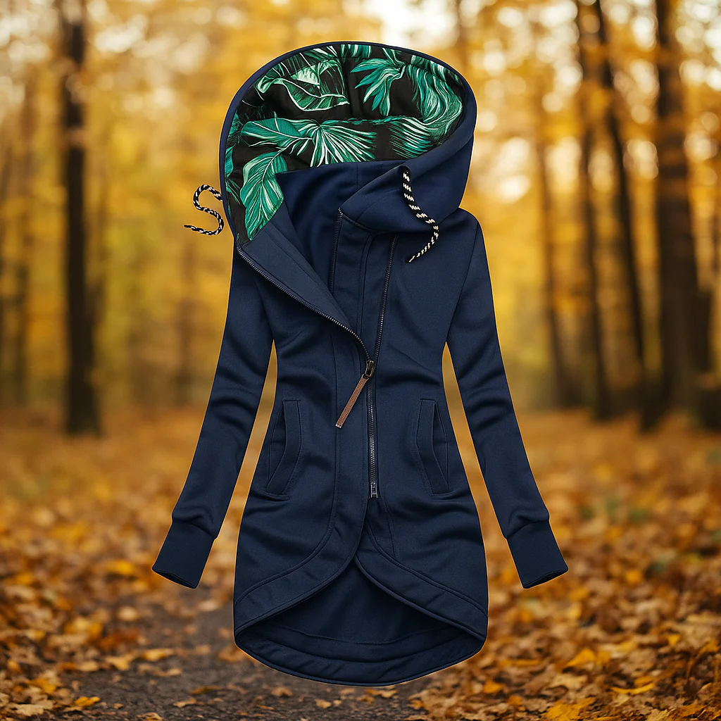 Natalie | Women Hooded Full Zip Longline Parka Jacket