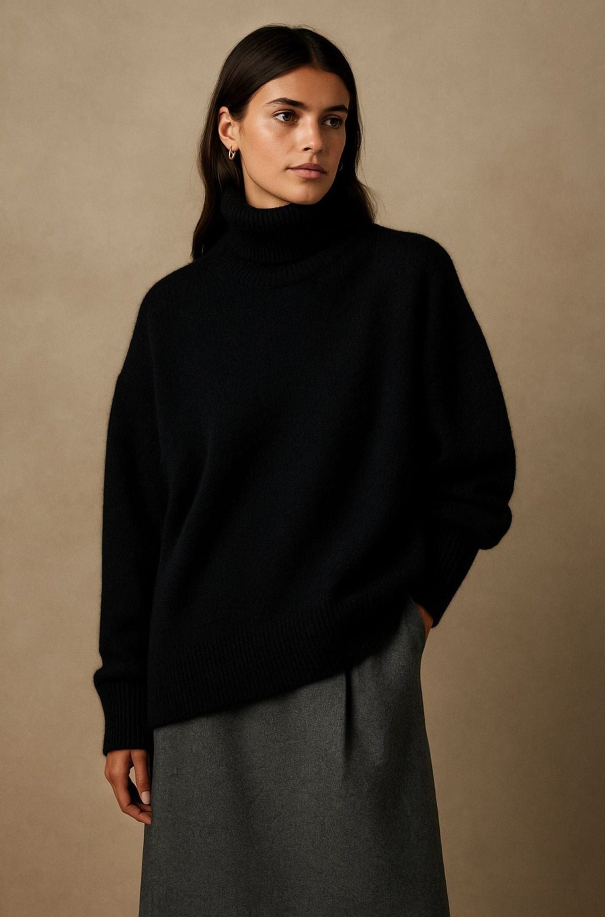 Sophie | Women Oversized Turtleneck Knit Sweater