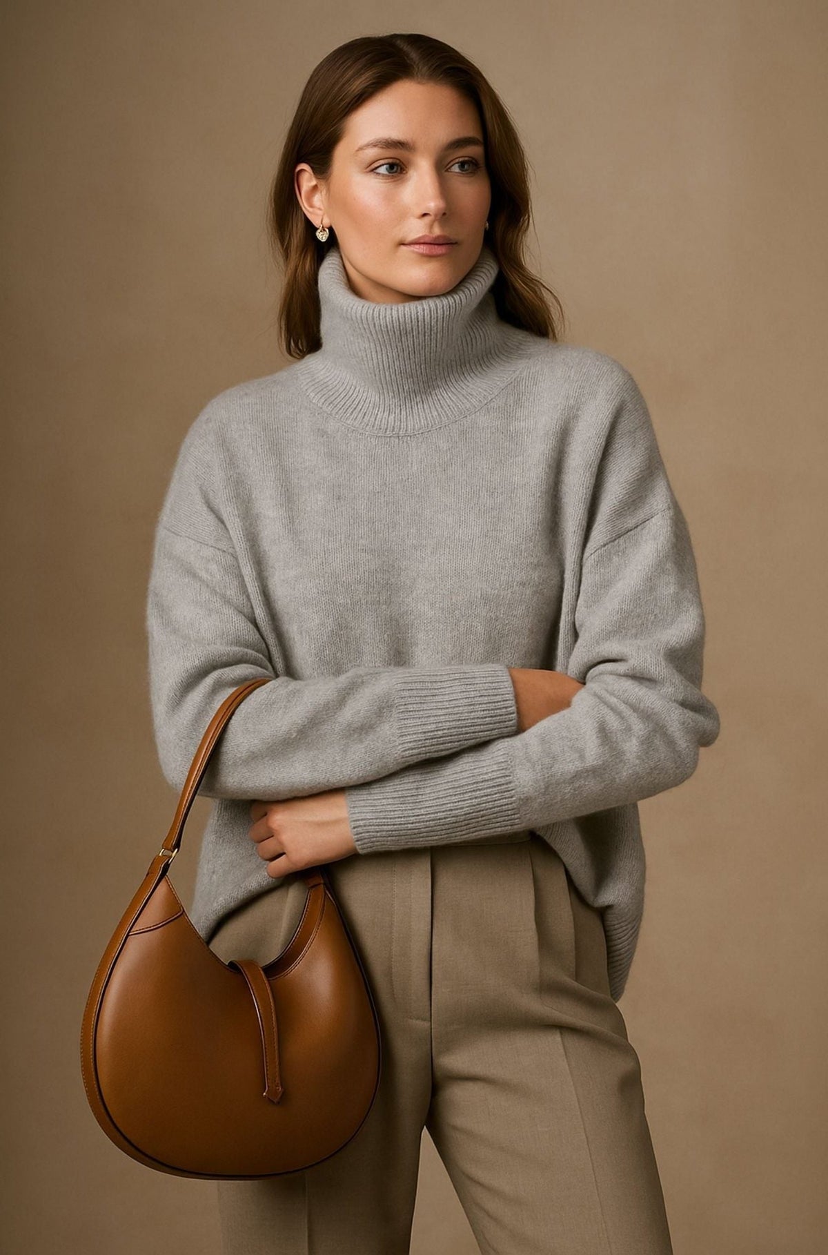 Sophie | Women Oversized Turtleneck Knit Sweater