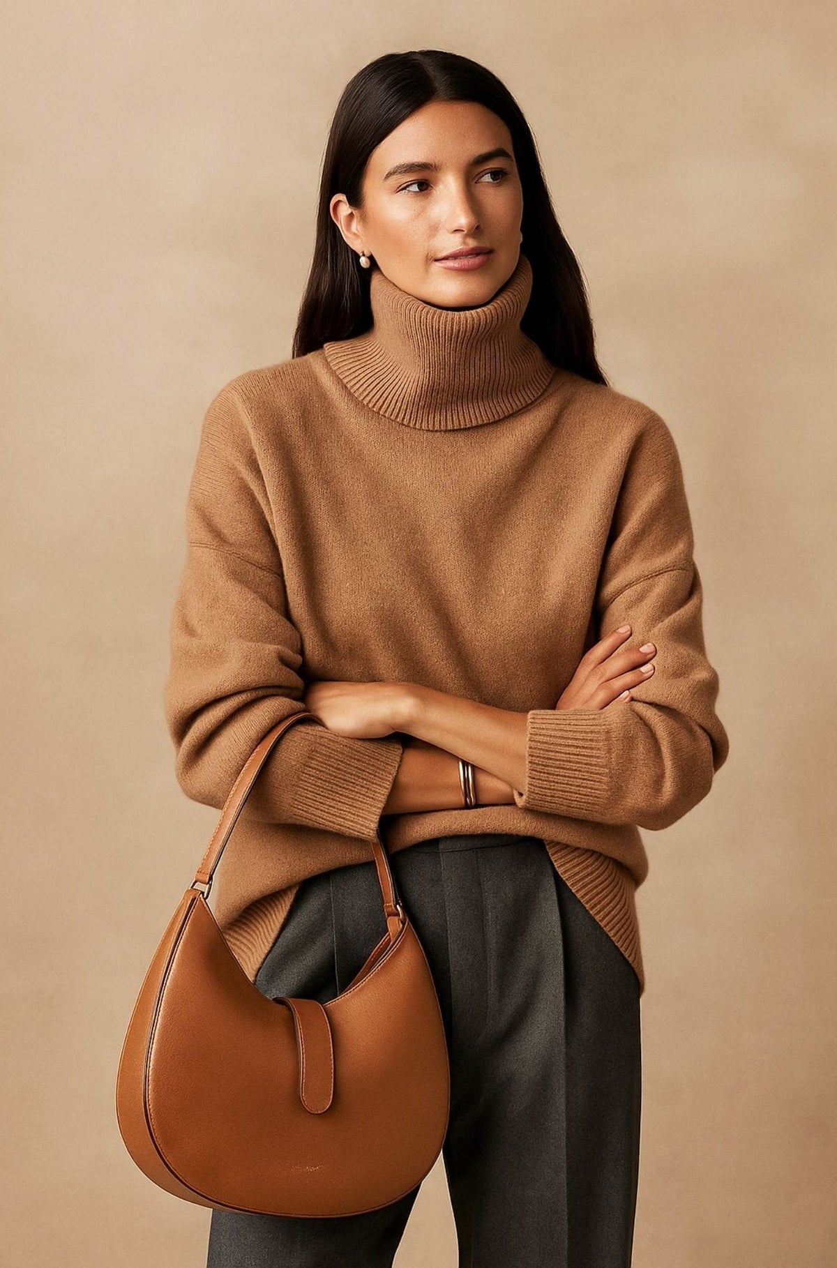 Sophie | Women Oversized Turtleneck Knit Sweater