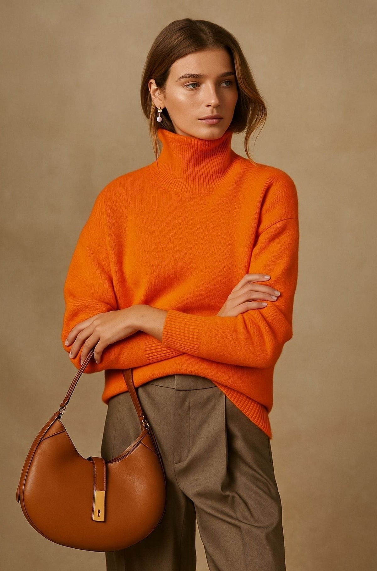 Sophie | Women Oversized Turtleneck Knit Sweater