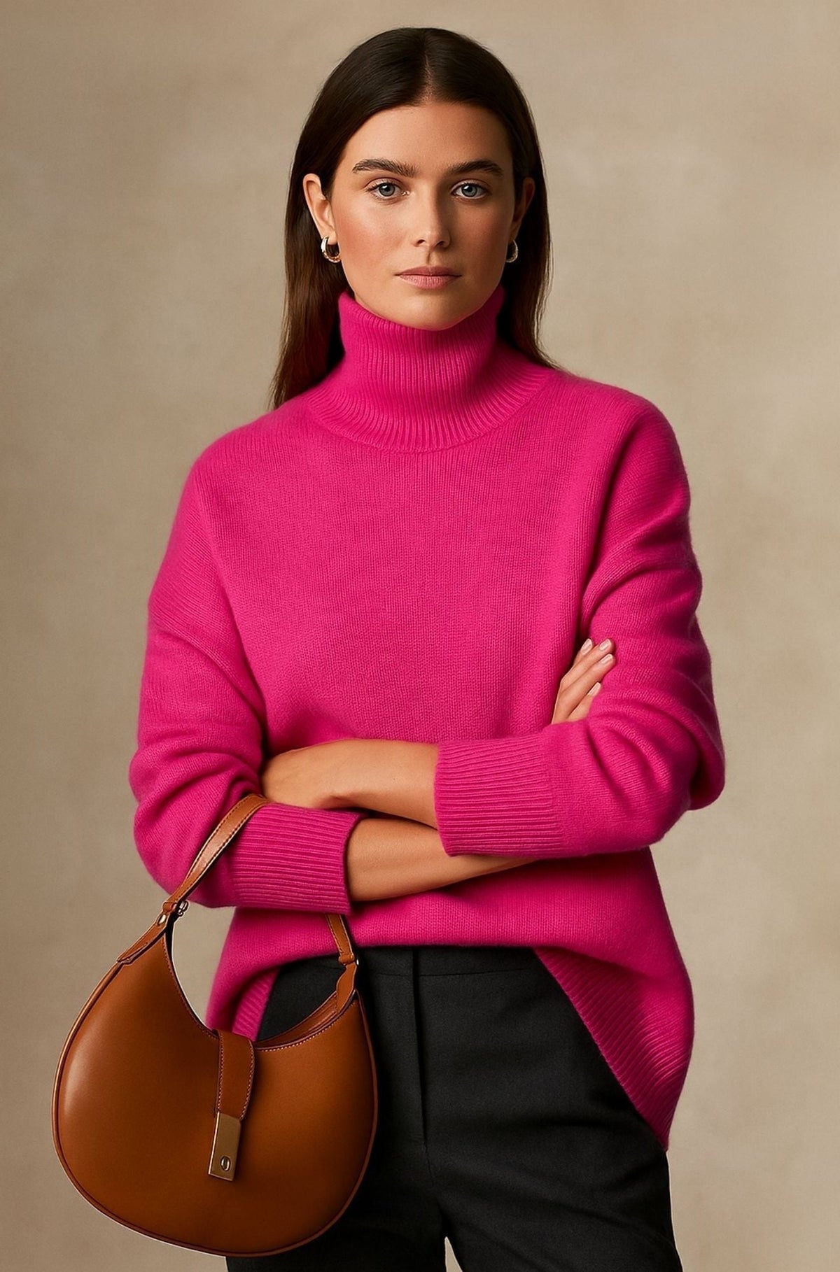 Sophie | Women Oversized Turtleneck Knit Sweater