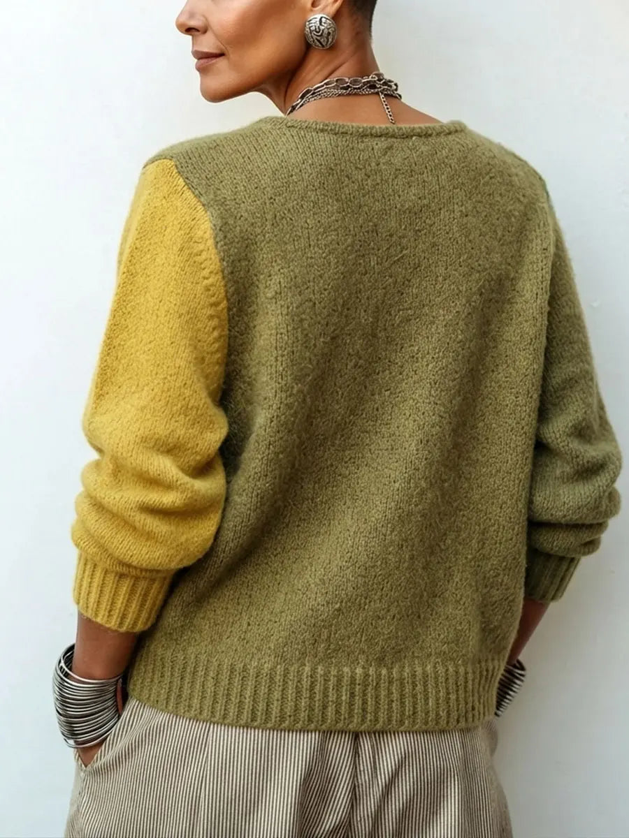 Dorothea | Women Colorblock Button Cardigan