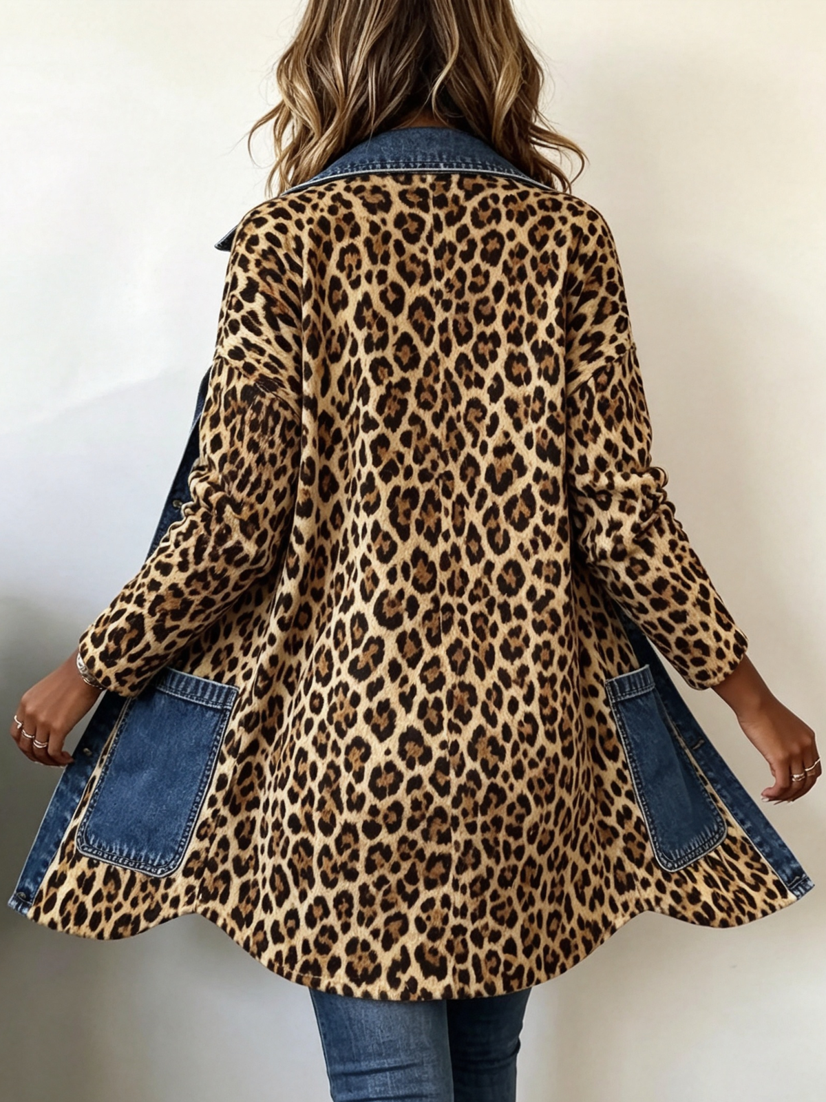 Grace | Women Leopard Print Contrast Button Front Jacket