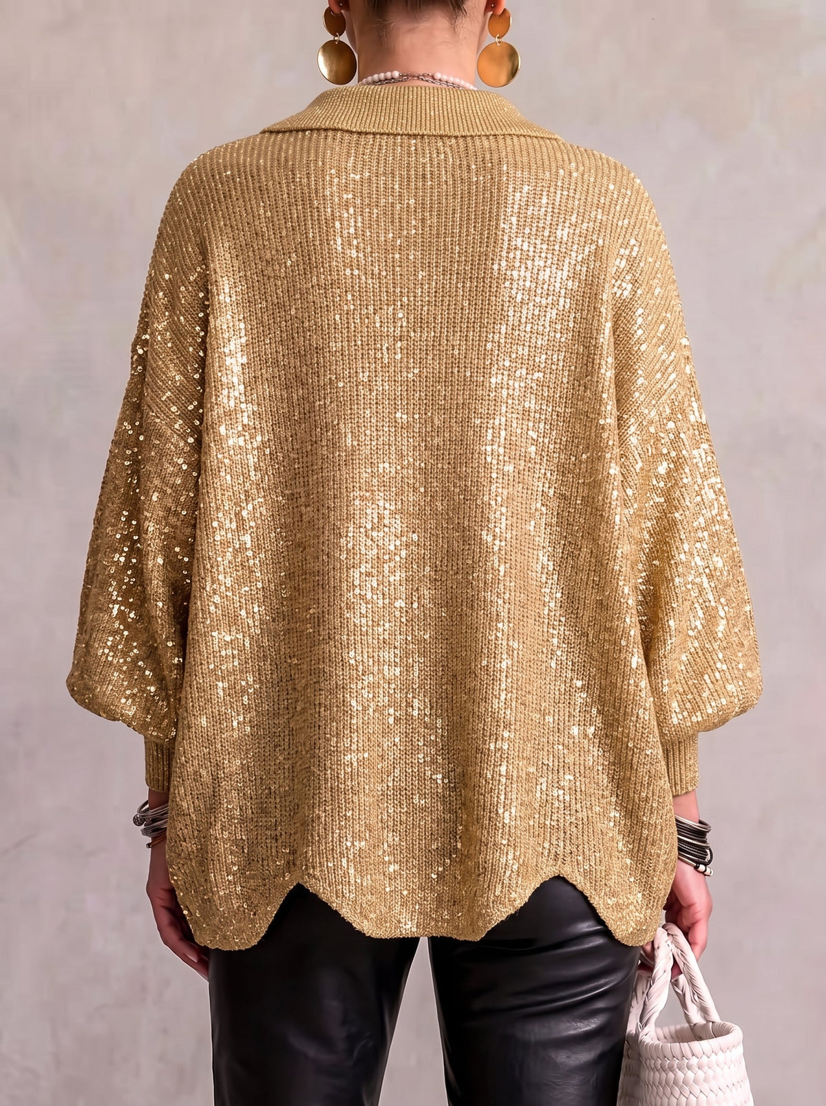 Abigail | Women Oversized Collared Button Front Knit Cardigan