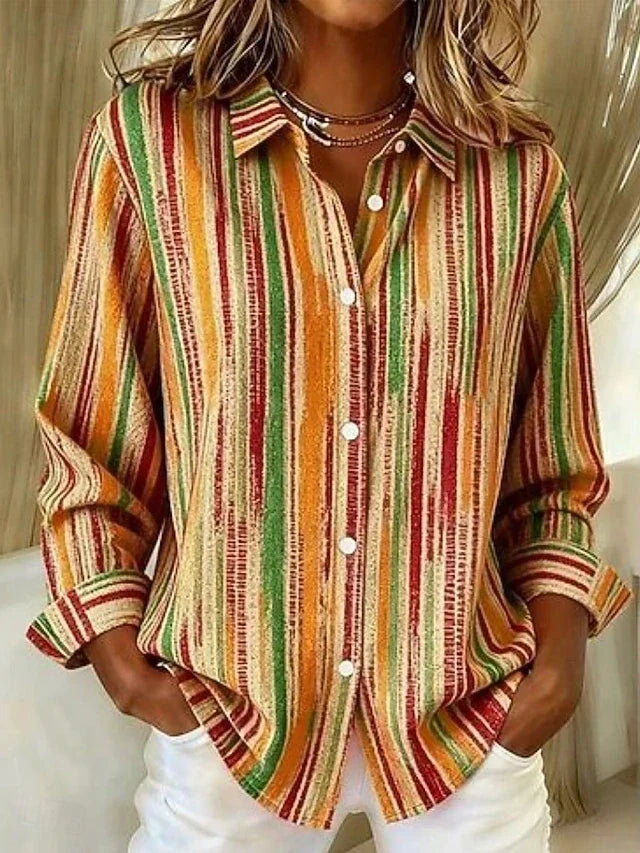 Willow | Multicolour Striped Button Front Blouse