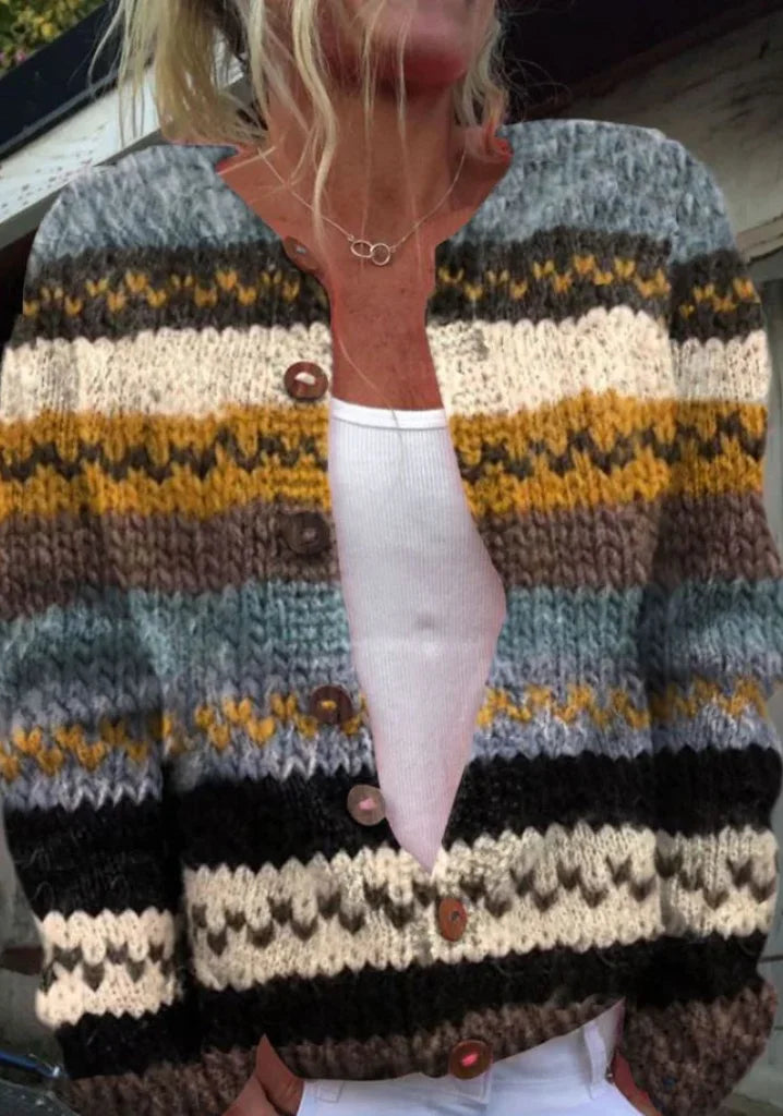 Pearl | Multicolour Open-Front Knit Cardigan
