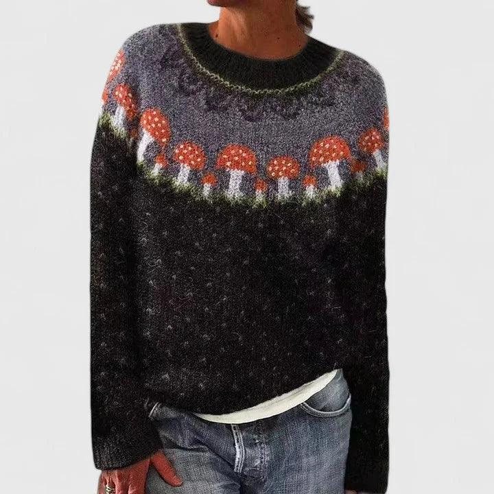 Margot | Women Fair Isle Pattern Crewneck Pullover Sweater