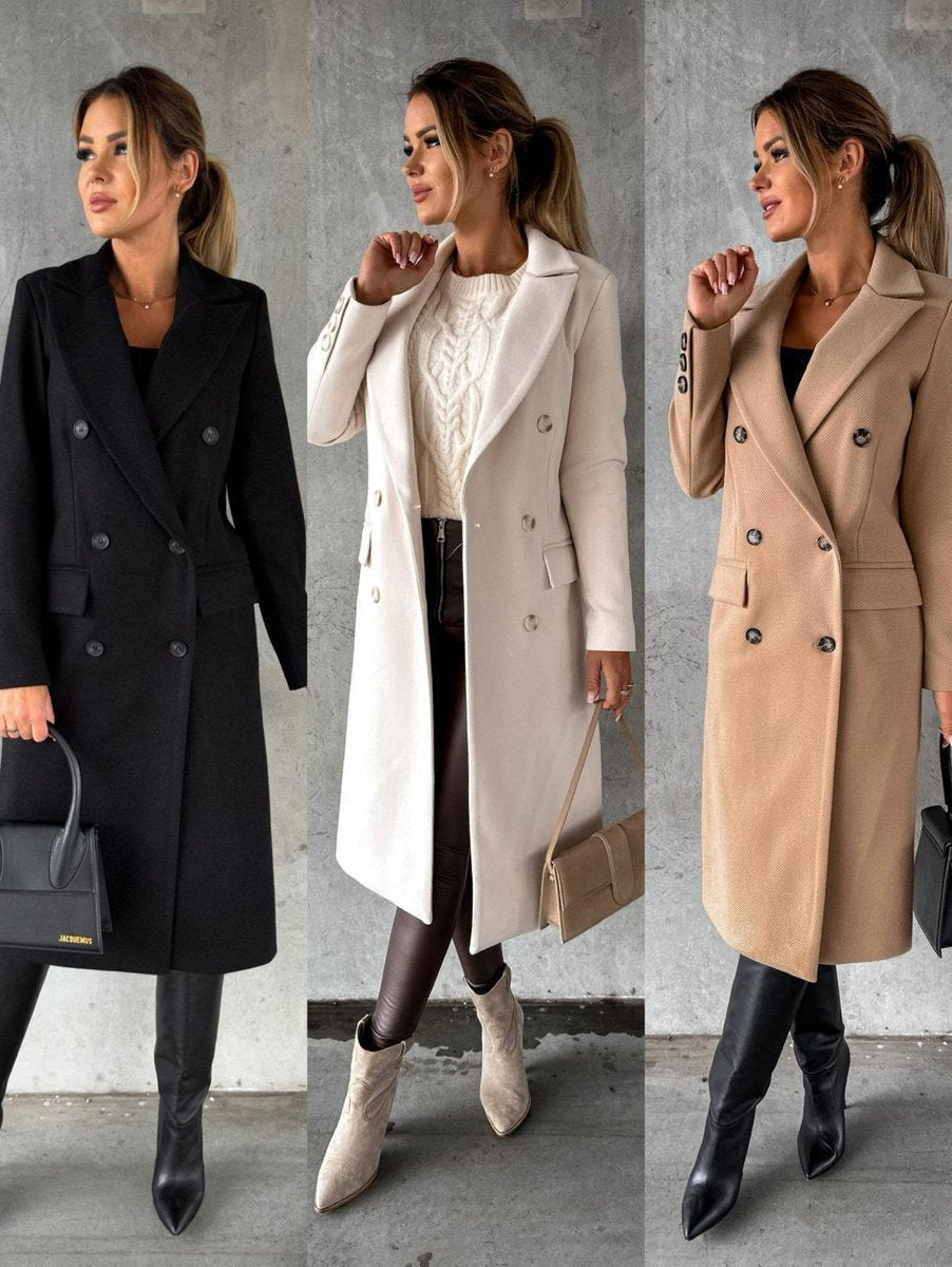 Elowen double-breasted overcoat, detail