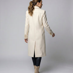 Elowen double-breasted overcoat, back view
