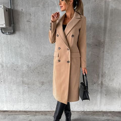 Elowen double-breasted overcoat, styled look