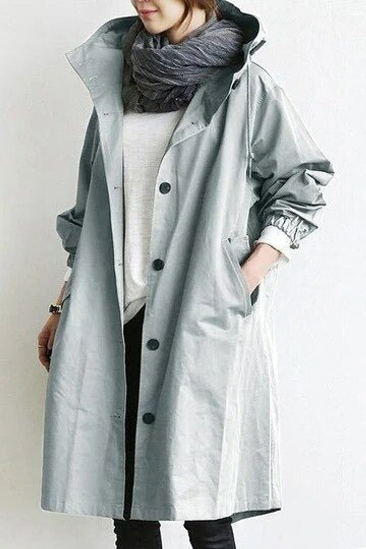 Beverley | Hooded Button Front Long Coat