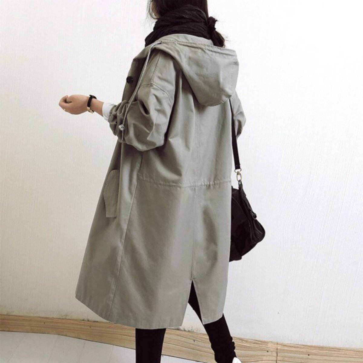 Beverley | Hooded Button Front Long Coat