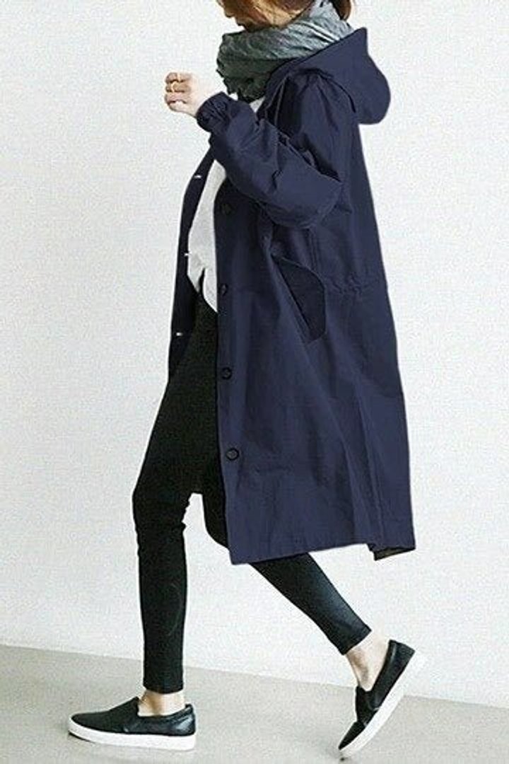 Beverley | Hooded Button Front Long Coat