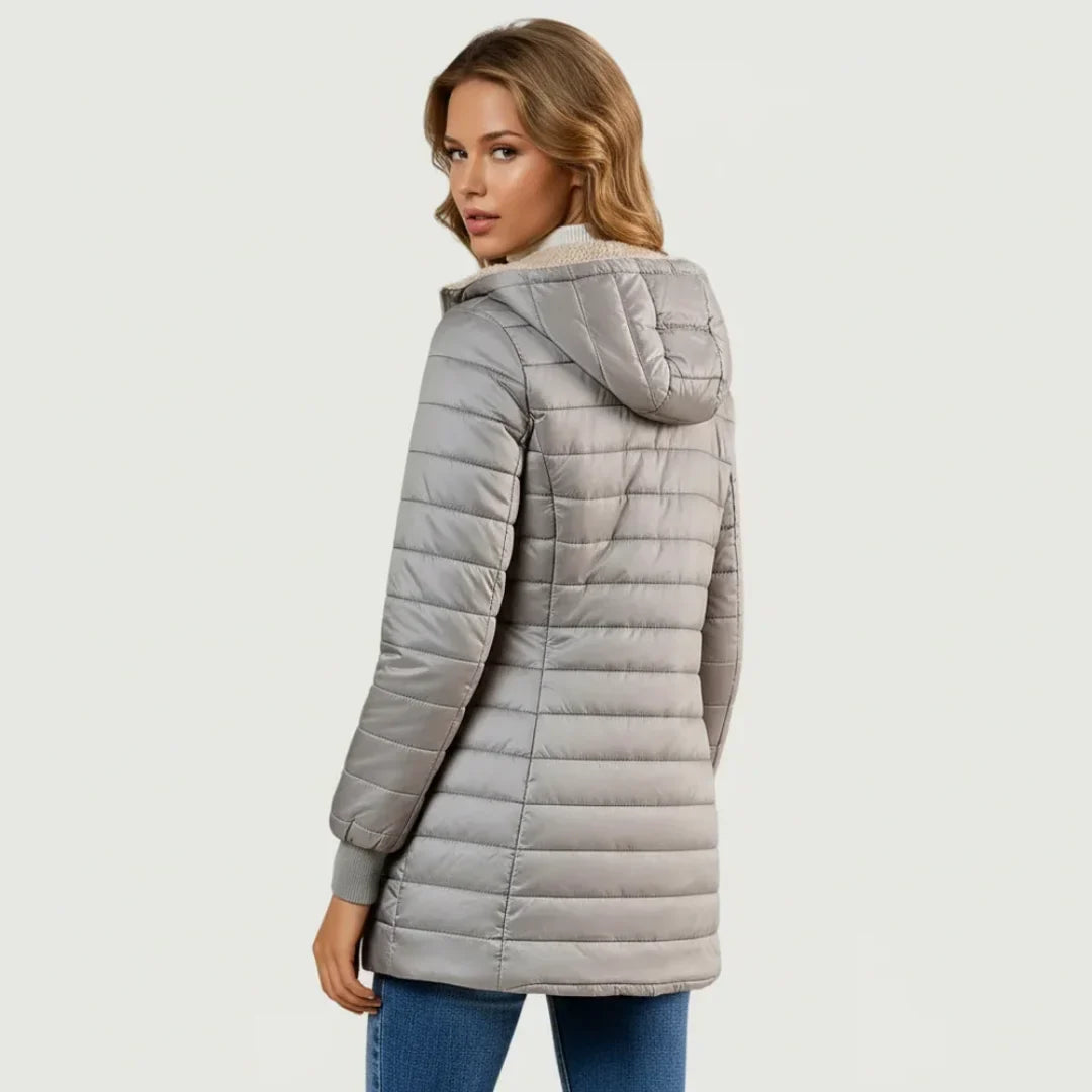 Eleanor | Women Quilted Hooded Zip Puffer Jacket