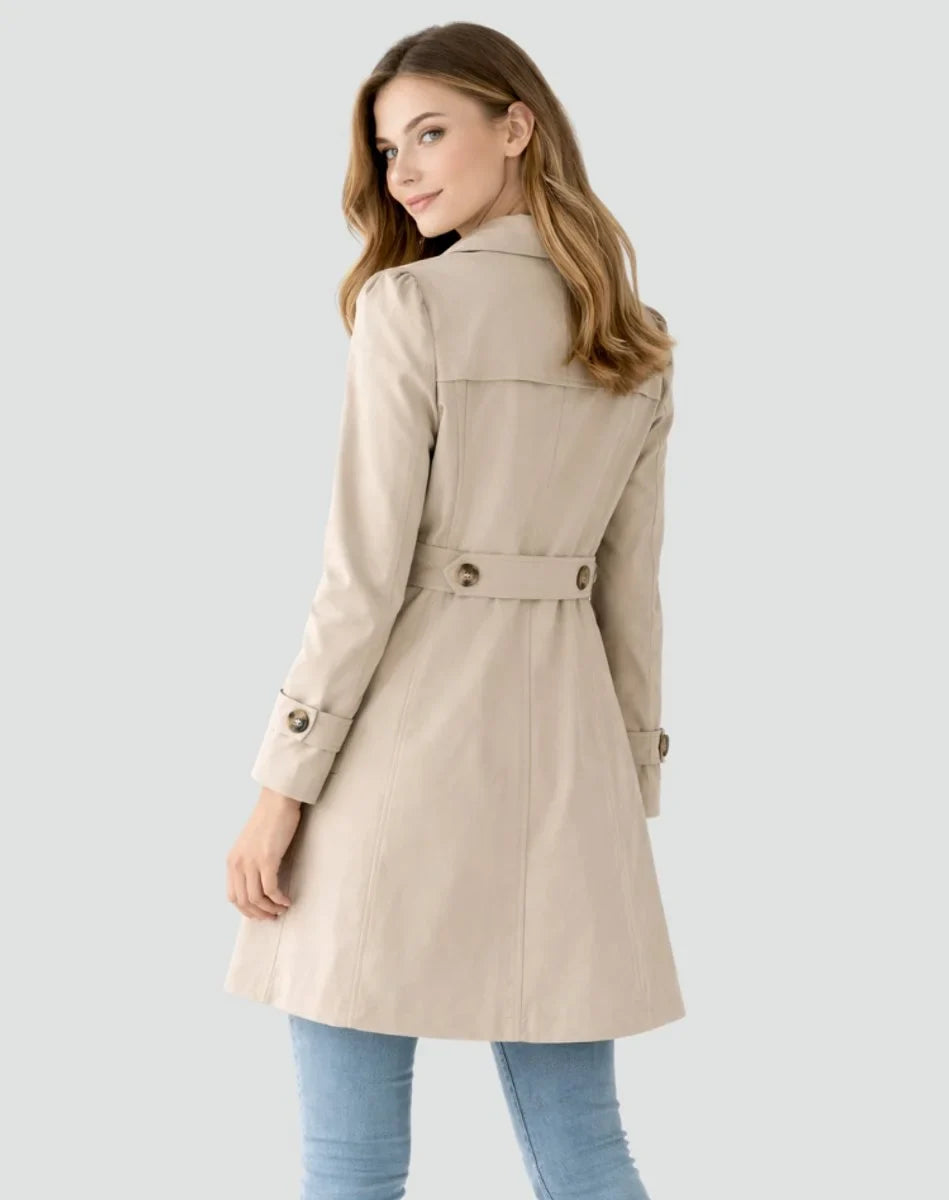 Adeline | Women Double Breasted Longline Trench Coat