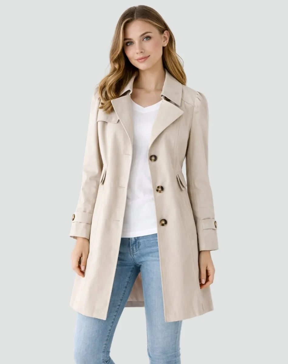 Adeline | Women Double Breasted Longline Trench Coat