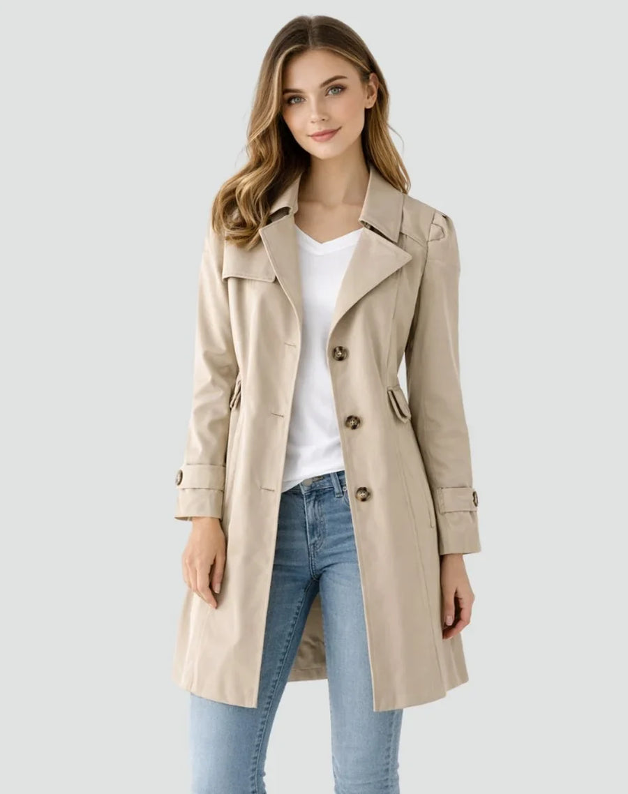 Adeline | Women Double Breasted Longline Trench Coat
