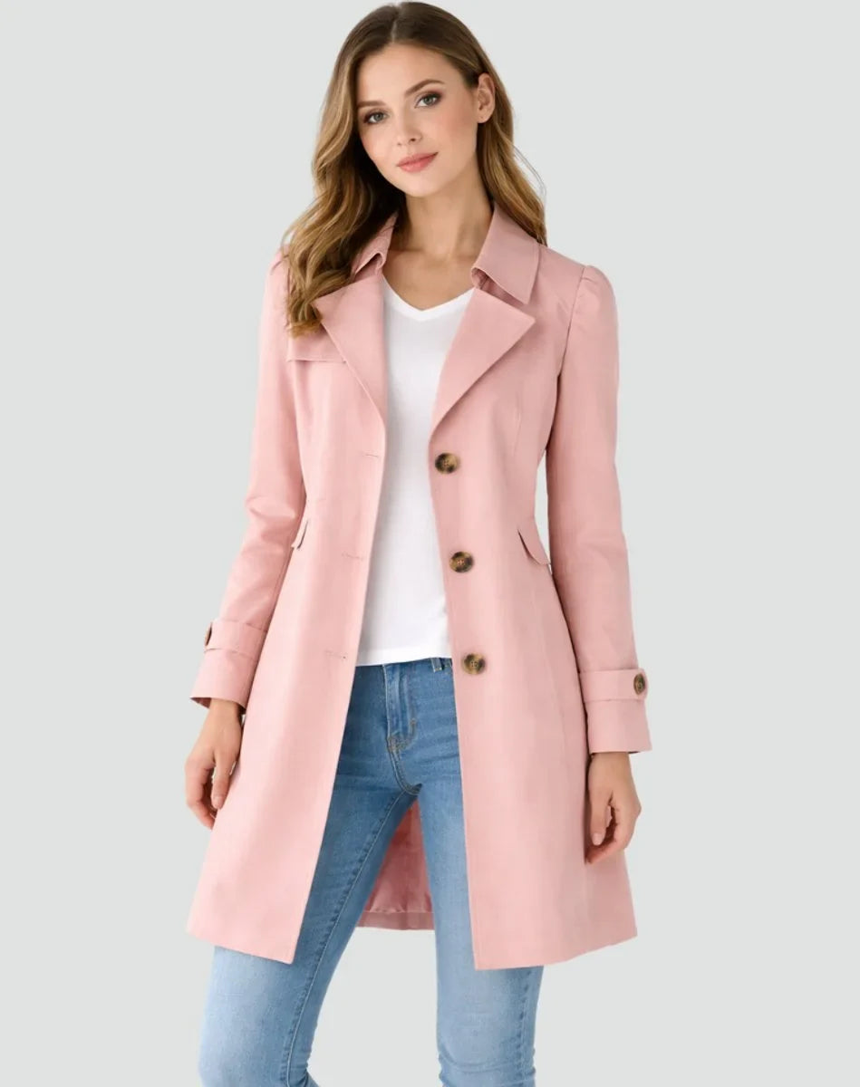 Adeline | Women Double Breasted Longline Trench Coat