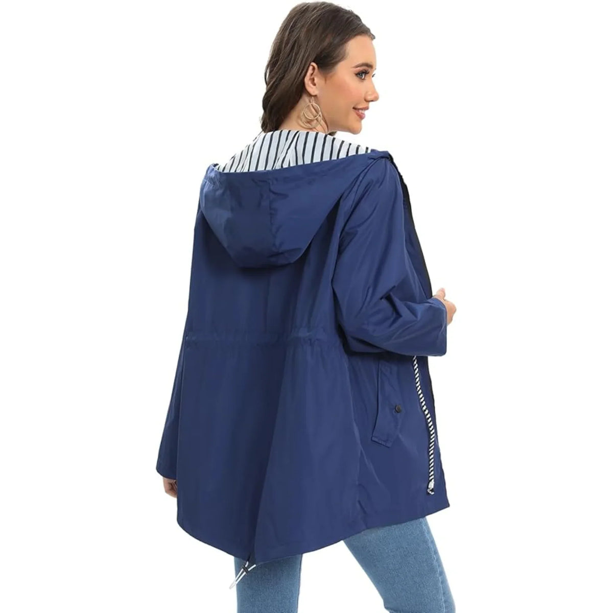 Laura | Women Hooded Longline Zip Utility Jacket