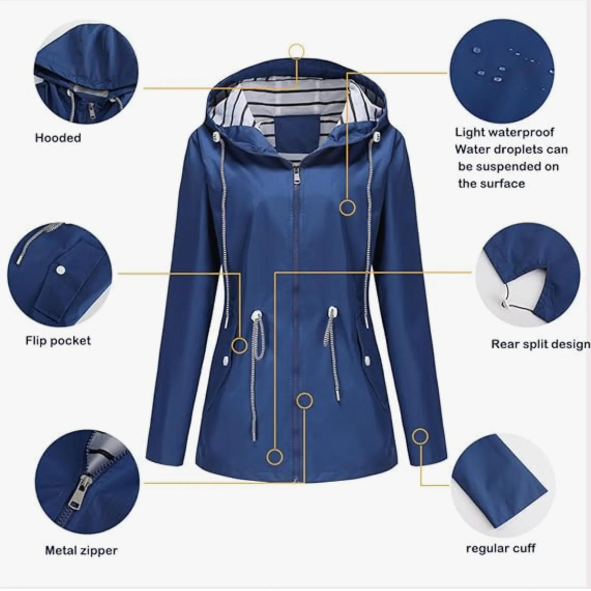 Laura | Women Hooded Longline Zip Utility Jacket