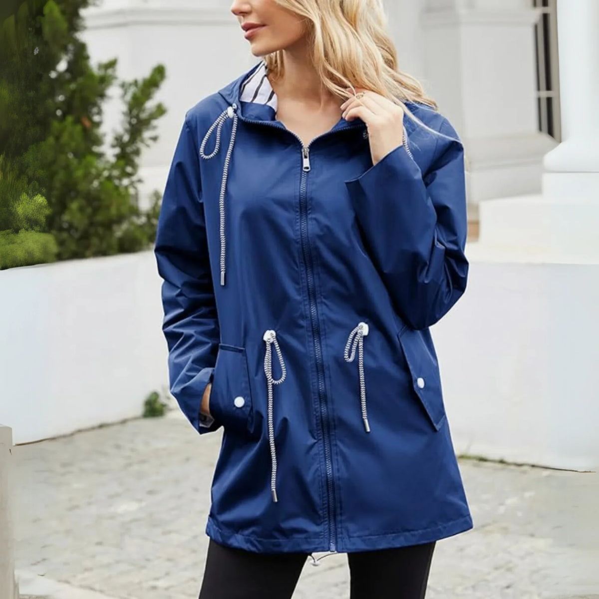 Laura | Women Hooded Longline Zip Utility Jacket