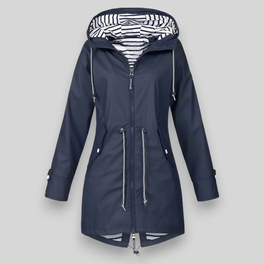 Laura | Women Hooded Longline Zip Utility Jacket