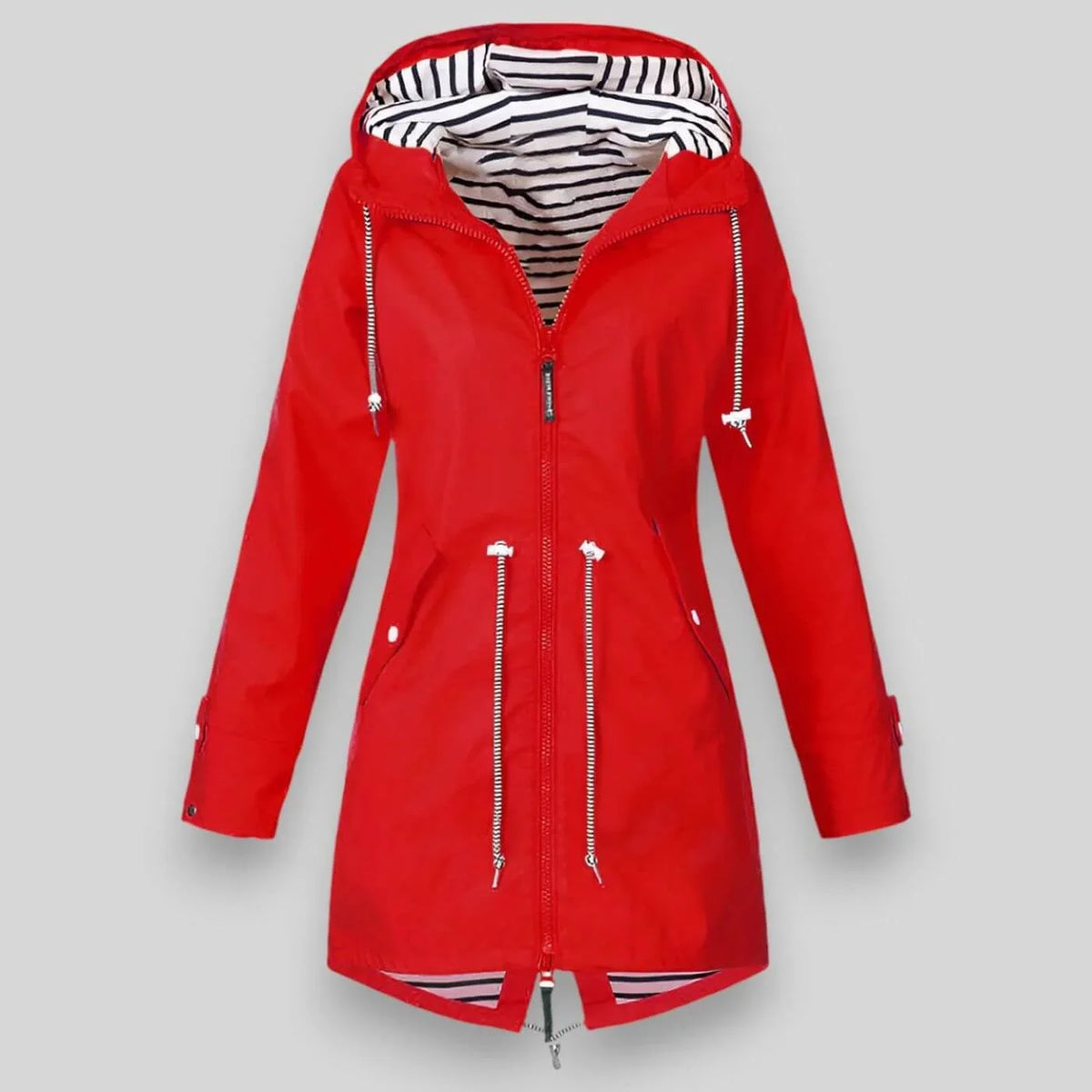 Laura | Women Hooded Longline Zip Utility Jacket